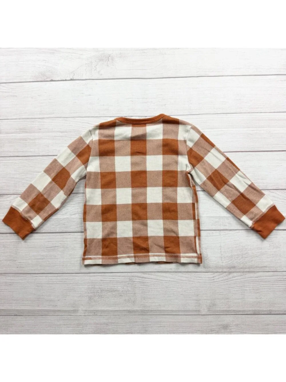 The Children's Place Boys Long Sleeve Buffalo Plaid Waffle Knit Shirt 4T